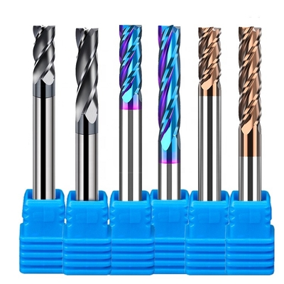 Sólido 1/4&quot; do carboneto Hrc55 flauta 2 4 que Roughing o bocado quadrado liso da ferramenta de corte do moinho de extremidade