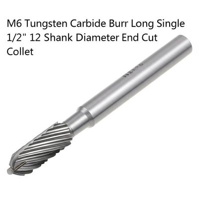 Aro do corte da extremidade do diâmetro de pata 12 de Burr Long Single 1/2 do carboneto de tungstênio M6”