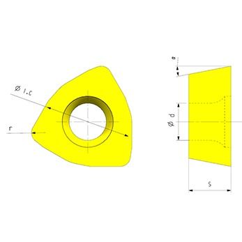 WPGT Modelo de inserção de fresagem CNC com 9,525 mm de diâmetro e 4,2 mm de espessura para usinagem de alta precisão