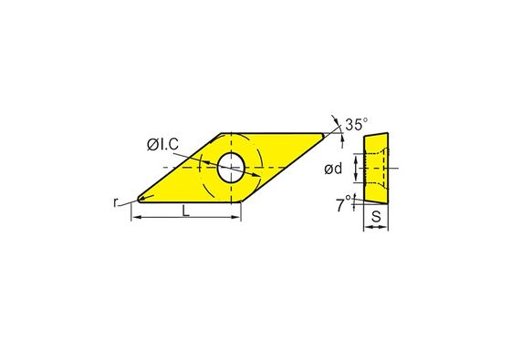 Introdução CNC VCMT concebida com precisão com ângulo V de 35° e ângulo C de 7° para corte de liga a alta temperatura