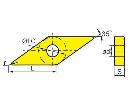 Pastilha CNC modelo VNMG com ranhura quebra-cavacos de dupla face para processamento automatizado