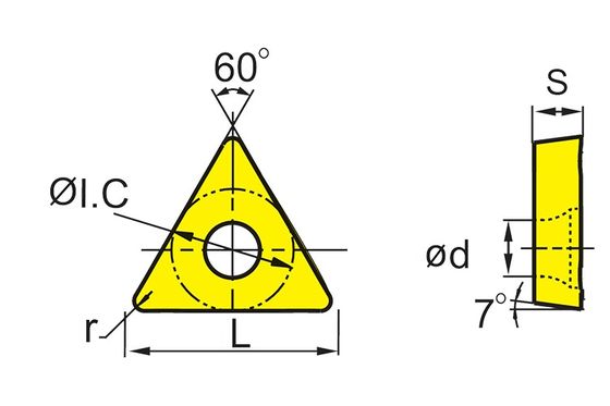 Pastilha CNC TNMG de Longa Vida com Ângulo T de 75° e Ângulo N de 0° para Torneamento de Alta Precisão ±0,08-±0,18 M Tolerância