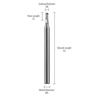 Moinho de extrusão de carburo de tungstênio com comprimento de flauta de 2-8 mm, diâmetro da haste de 4 mm e comprimento total de 50 mm para usinagem de precisão