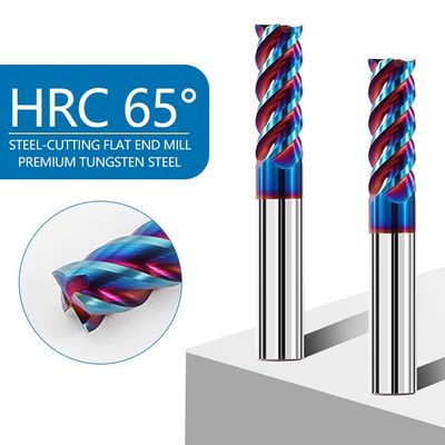 Fresa de topo de carboneto de tungstênio de 4 canais com revestimento nACo4 para usinagem de aço inoxidável