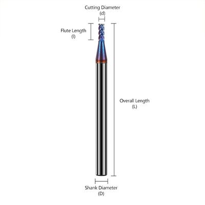 Fresa de topo de carboneto de tungstênio de 4 canais com revestimento nACo4 para usinagem de aço inoxidável