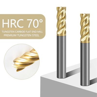 70° Dureza HRC 4-Flute Tungsténio Carbide Fin Mill com revestimento Alnovz3 Especializado em aço inoxidável CNC Milling Cutter