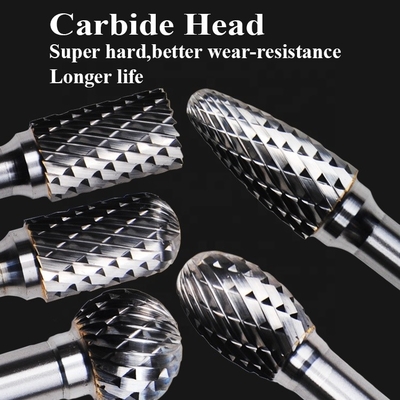 cortador giratório de aço de Burr For Wood Sphere Concave do carboneto Yg8 do tungstênio de 3mm 6mm