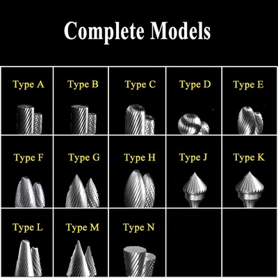 Os únicos e grupos dobro dos dentes datilografam o carboneto de tungstênio Burr Deburring