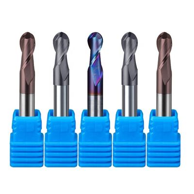 Moinho de extremidade de alumínio de aço 200mm do carboneto do tungstênio 6 flauta R3 4 Hrc 45 redonda de Hrc 55