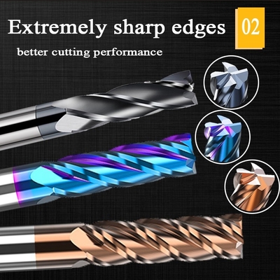 o Cnc contínuo longo extra de corte do carboneto de tungstênio do pescoço da flauta de 200mm Endmill soldou