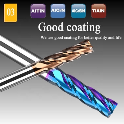 o Cnc contínuo longo extra de corte do carboneto de tungstênio do pescoço da flauta de 200mm Endmill soldou