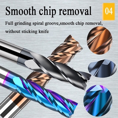o Cnc contínuo longo extra de corte do carboneto de tungstênio do pescoço da flauta de 200mm Endmill soldou