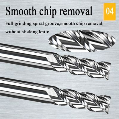 moinho de extremidade de alumínio Mills Cut Tool do moinho de extremidade Hrc55 do carboneto de tungstênio do CNC de 1mm