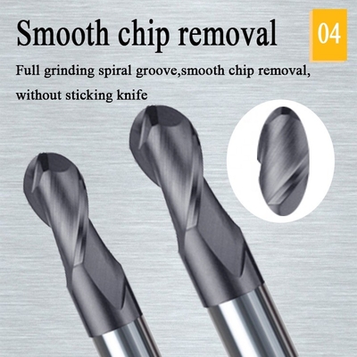 Moinho de extremidade 2mm do carboneto de tungstênio do CNC 12mm 6mm cortadores de trituração do nariz da bola de 200 milímetros 6 Ballnose